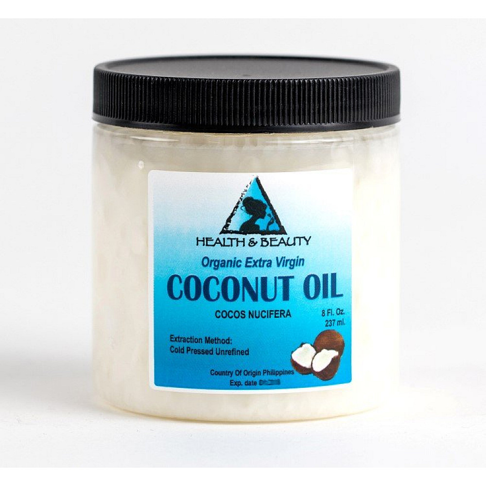 Coconut oil extra virgin unrefined organic cold pressed raw pure in jar